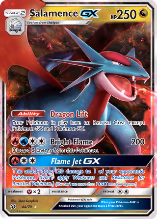 Salamence GX 44/70 Pokemon card