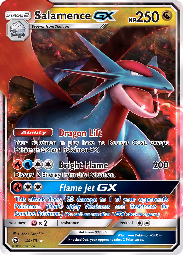 Salamence GX 44/70 Pokemon card