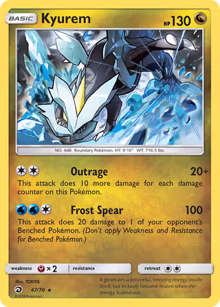 Kyurem 47/70 Pokemon card