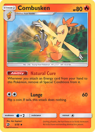 Combusken 5/70 Pokemon card