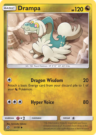 Drampa 51/70 Pokemon card