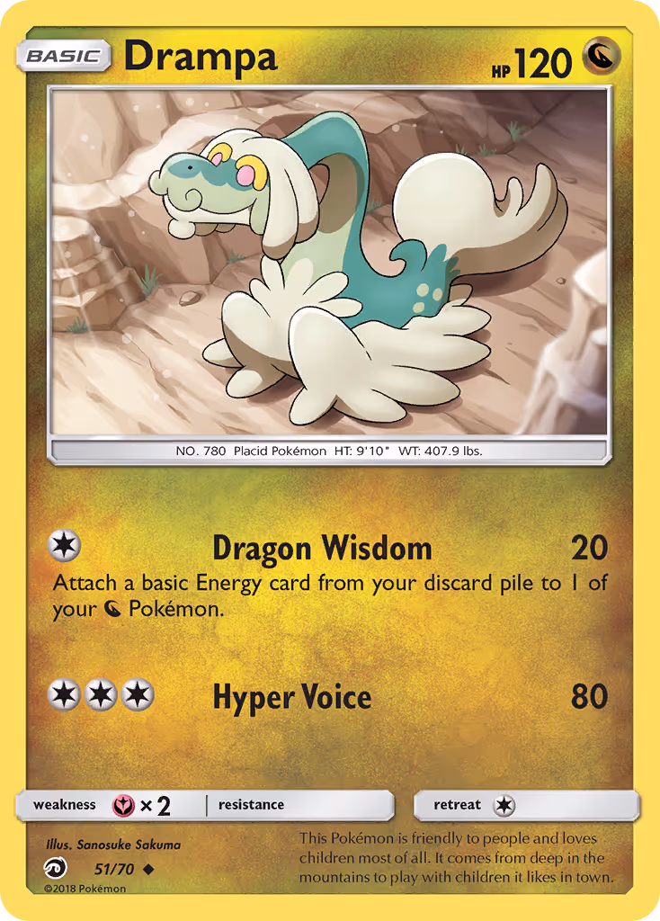 Drampa 51/70 Pokemon card