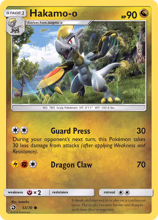 Hakamo-o 53/70 Pokemon card