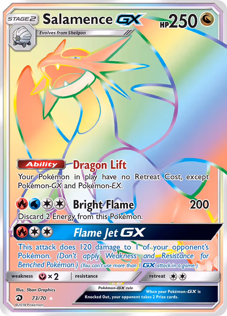 Salamence GX 73/70 Pokemon card