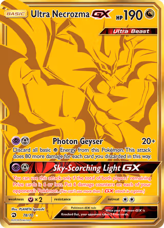 Ultra Necrozma GX 78/70 Pokemon card