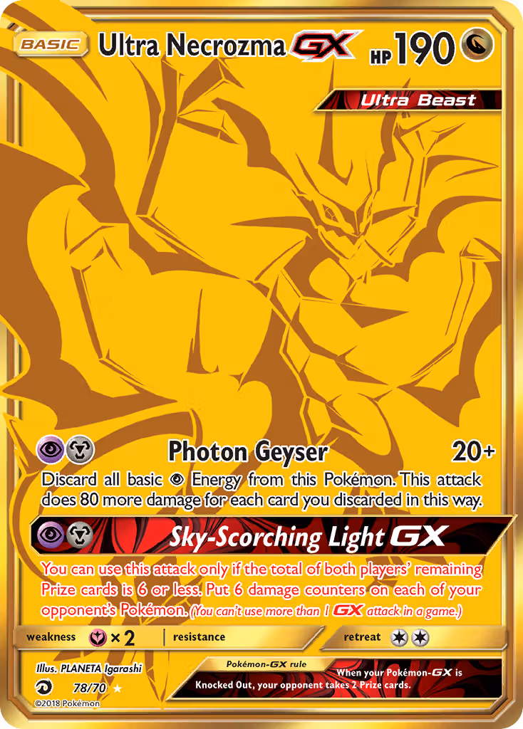 Ultra Necrozma GX 78/70 Pokemon card