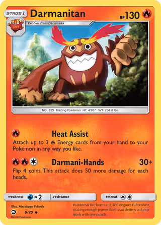 Darmanitan 9/70 Pokemon card
