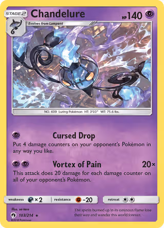 Chandelure 103/214 Pokemon card