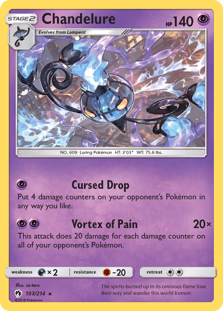 Chandelure 103/214 Pokemon card