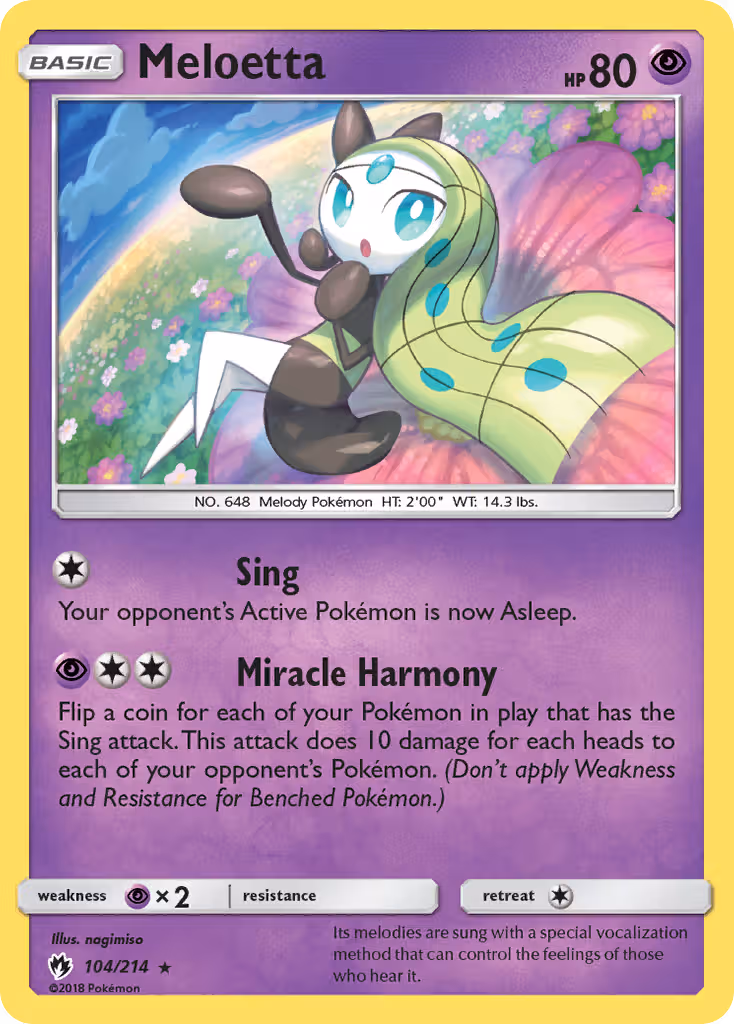 Meloetta 104/214 Pokemon card