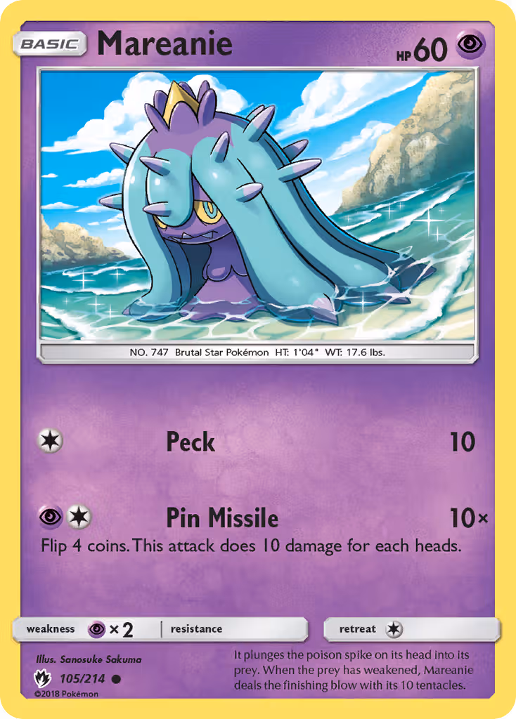 Mareanie 105/214 Pokemon card
