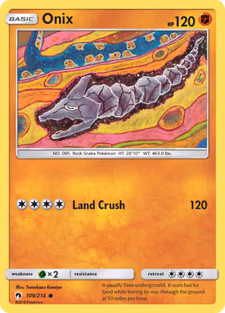 Onix 109/214 Pokemon card