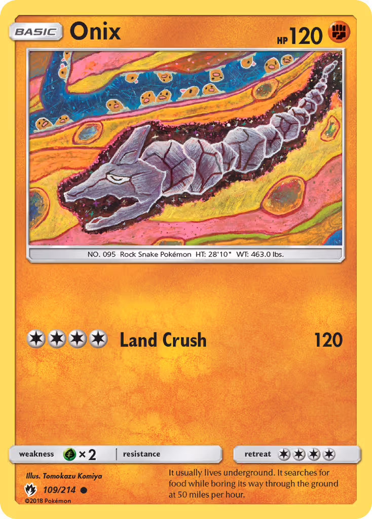 Onix 109/214 Pokemon card