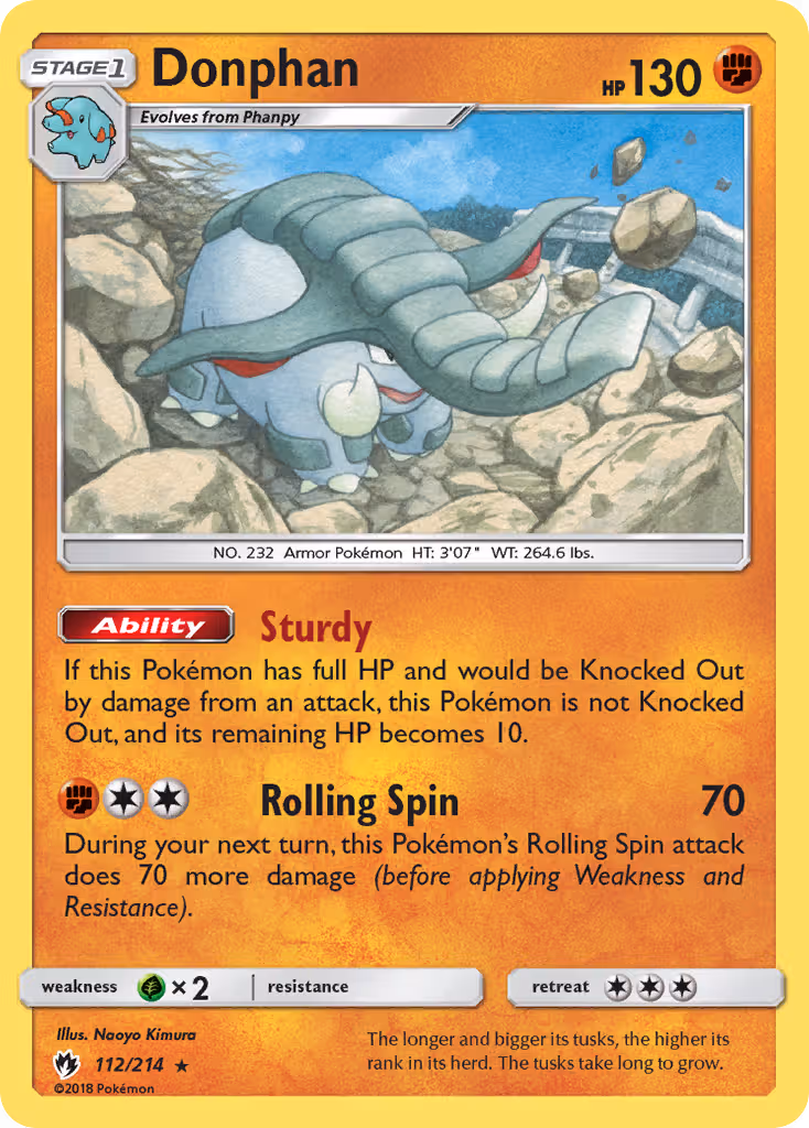 Donphan 112/214 Pokemon card