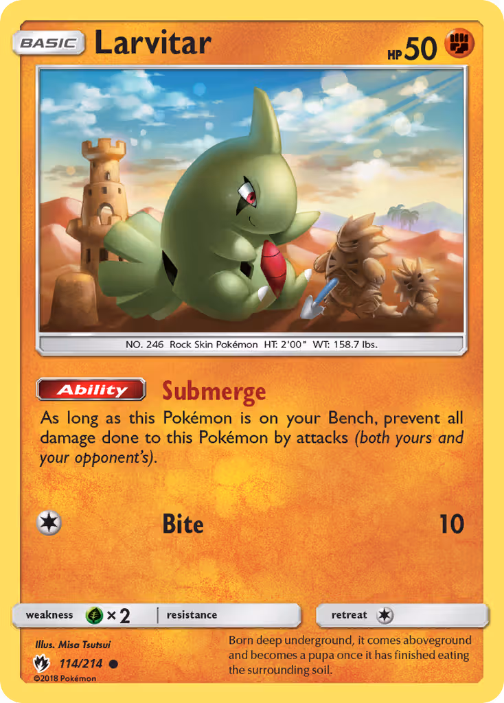 Larvitar 114/214 Pokemon card