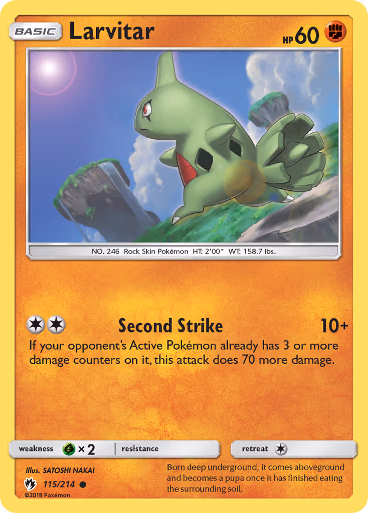 Larvitar 115/214 Pokemon card