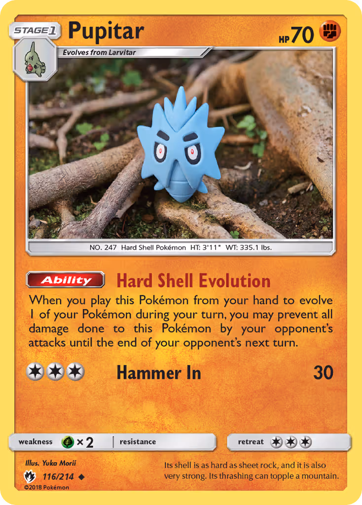 Pupitar 116/214 Pokemon card