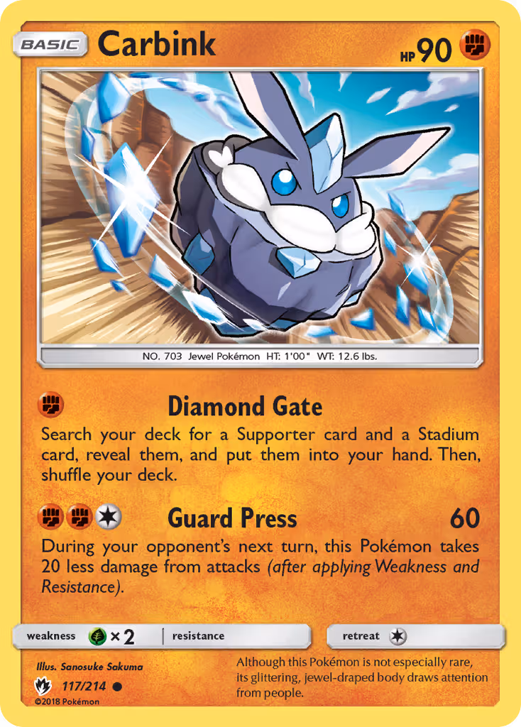 Carbink 117/214 Pokemon card