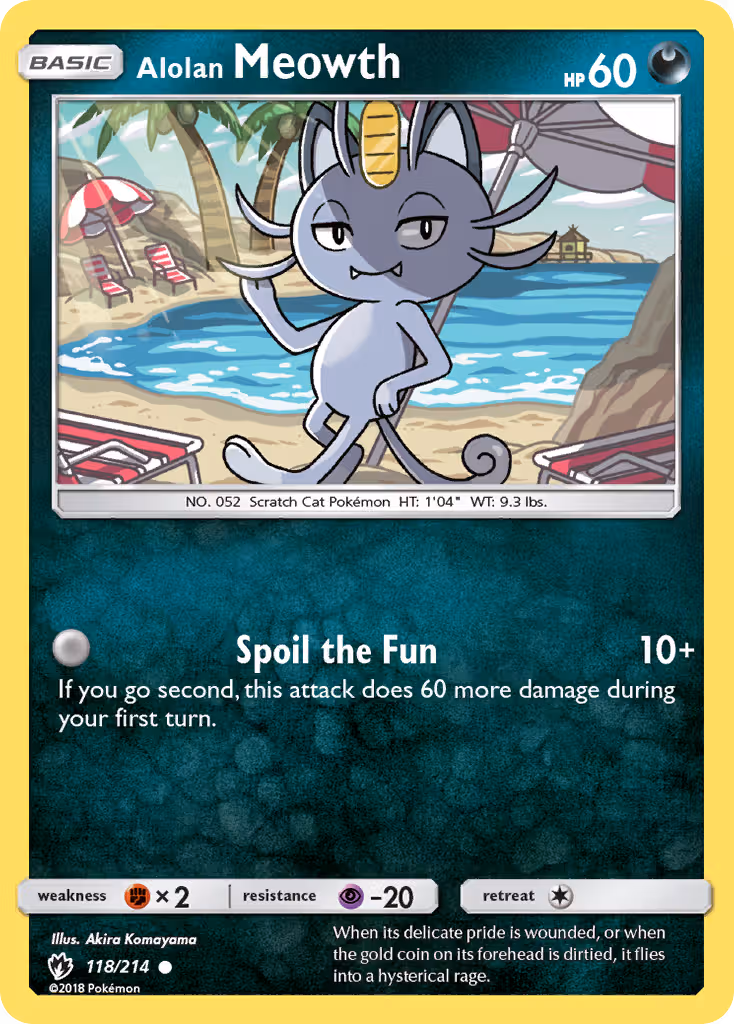 Alolan Meowth 118/214 Pokemon card