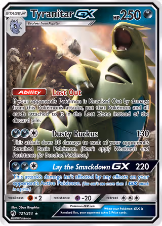 Tyranitar GX 121/214 Pokemon card