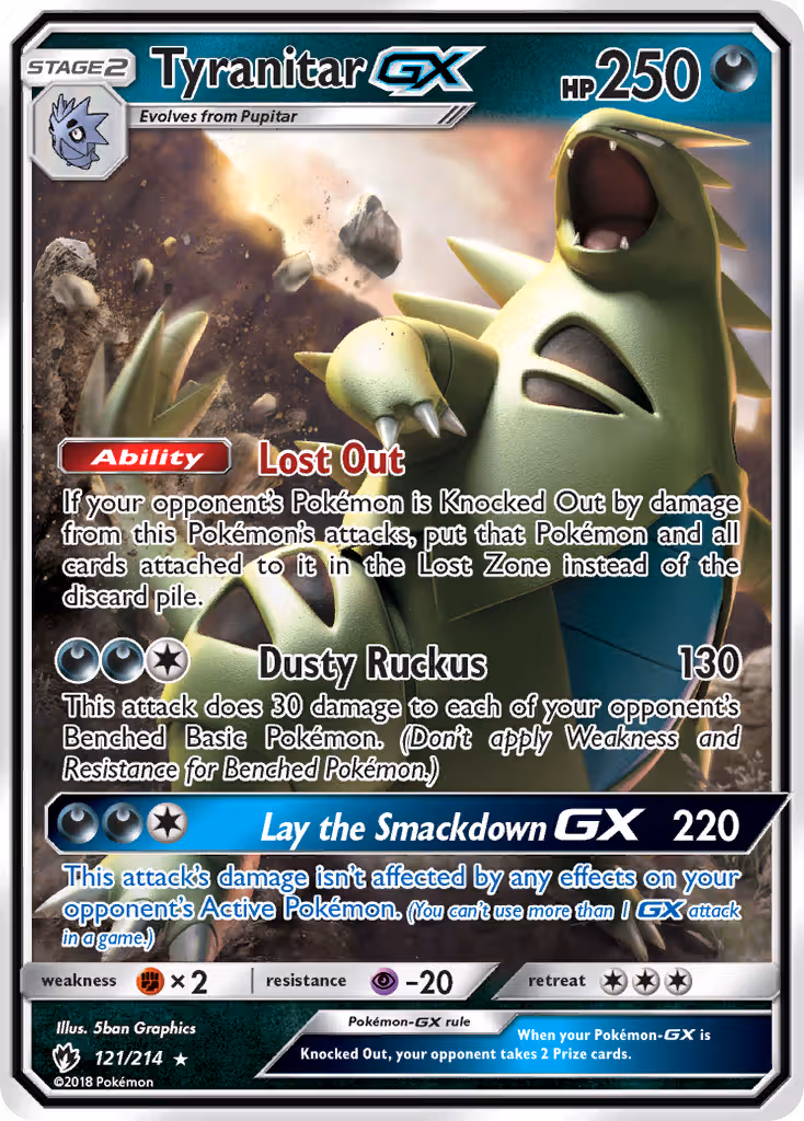 Tyranitar GX 121/214 Pokemon card
