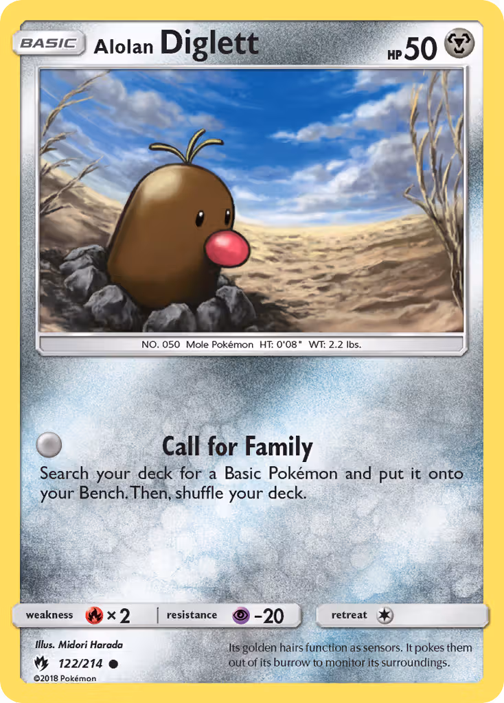 Alolan Diglett 122/214 Pokemon card
