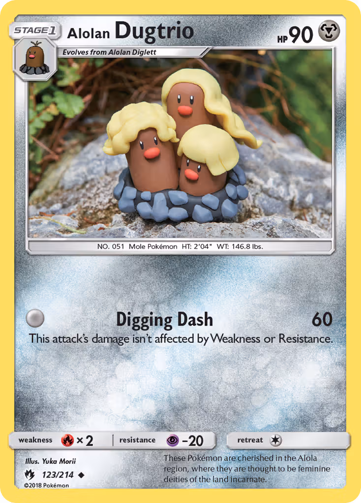 Alolan Dugtrio 123/214 Pokemon card