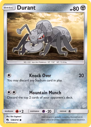 Durant 128/214 Pokemon card