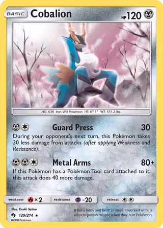 Cobalion 129/214 Pokemon card