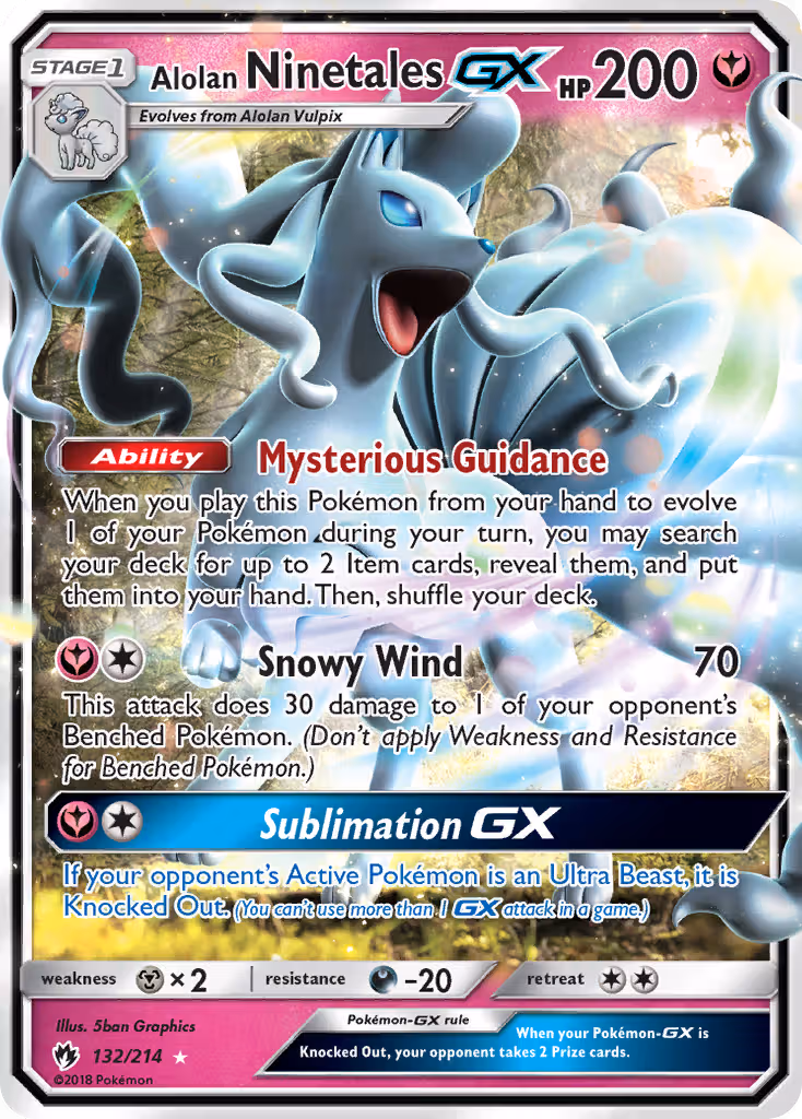 Alolan Ninetales GX 132/214 Pokemon card