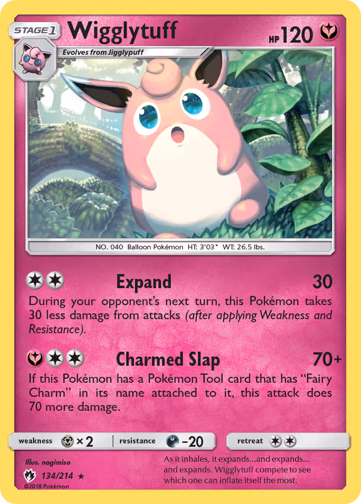 Wigglytuff 134/214 Pokemon card