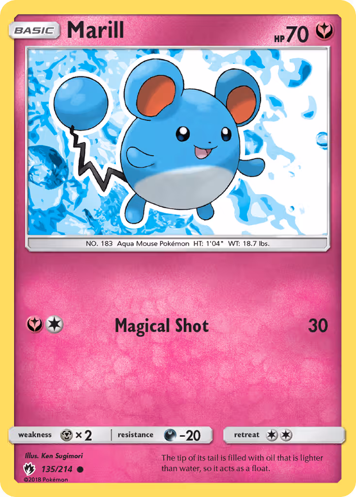 Marill 135/214 Pokemon card