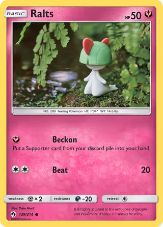 Ralts 139/214 Pokemon card
