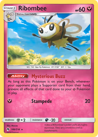 Ribombee 146/214 Pokemon card