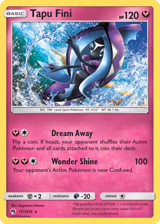 Tapu Fini 151/214 Pokemon card