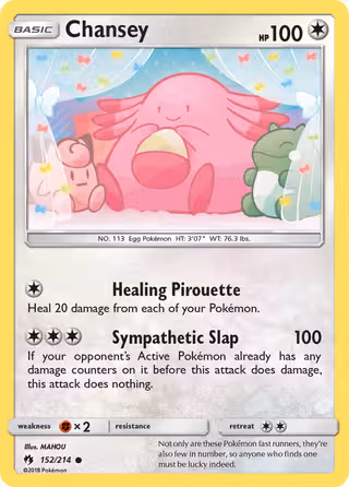 Chansey 152/214 Pokemon card