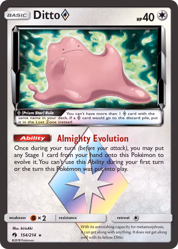 Ditto ◇ 154/214 Pokemon card