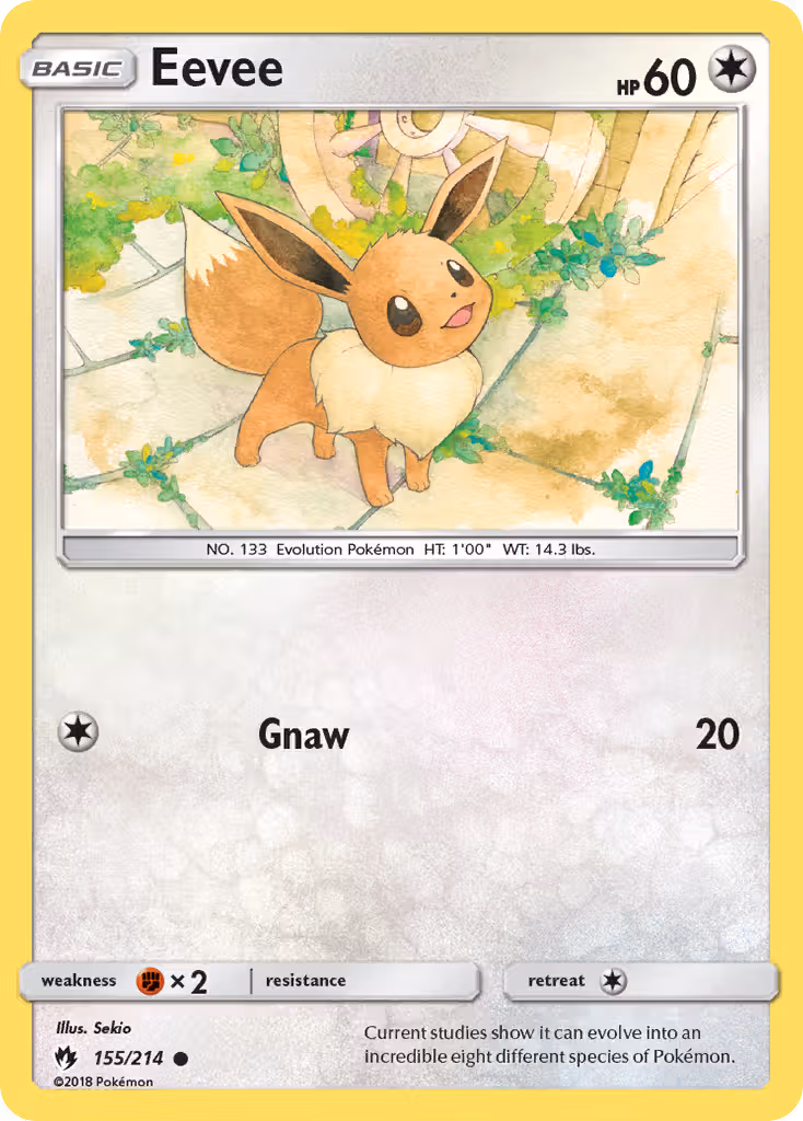 Eevee 155/214 Pokemon card