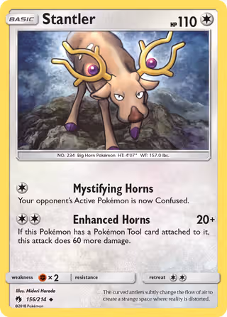 Stantler 156/214 Pokemon card