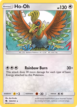 Ho-Oh 160/214 Pokemon card