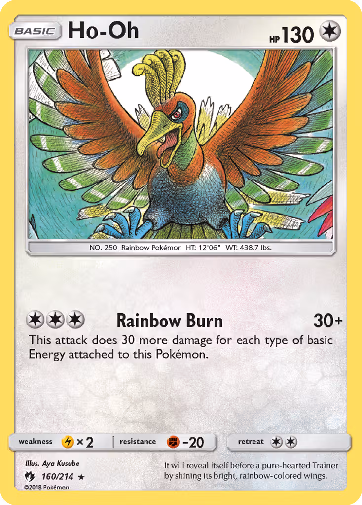 Ho-Oh 160/214 Pokemon card