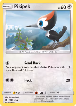 Pikipek 164/214 Pokemon card