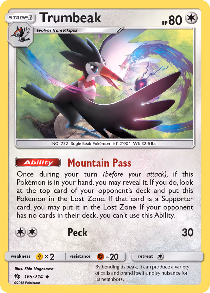 Trumbeak 165/214 Pokemon card