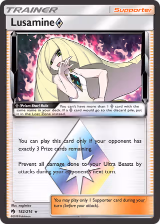 Lusamine ◇ 182/214 Pokemon card