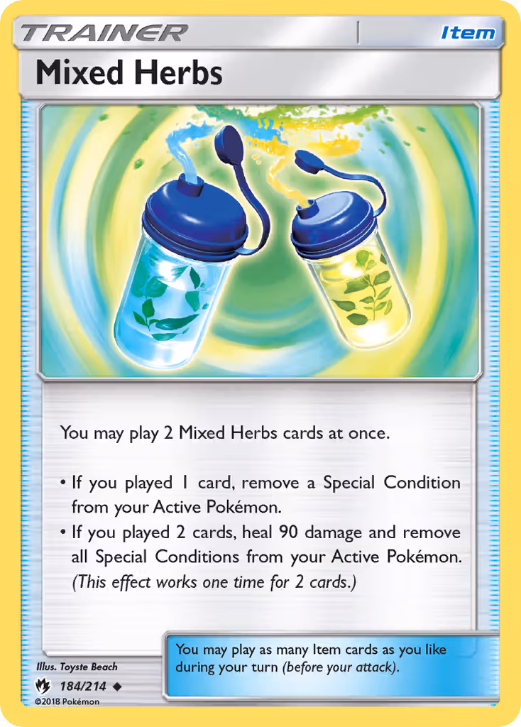 Mixed Herbs 184/214 Pokemon card
