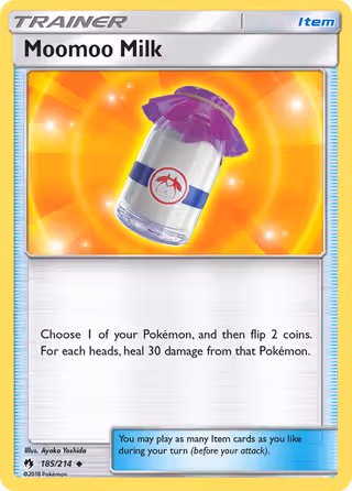 Moomoo Milk 185/214 Pokemon card