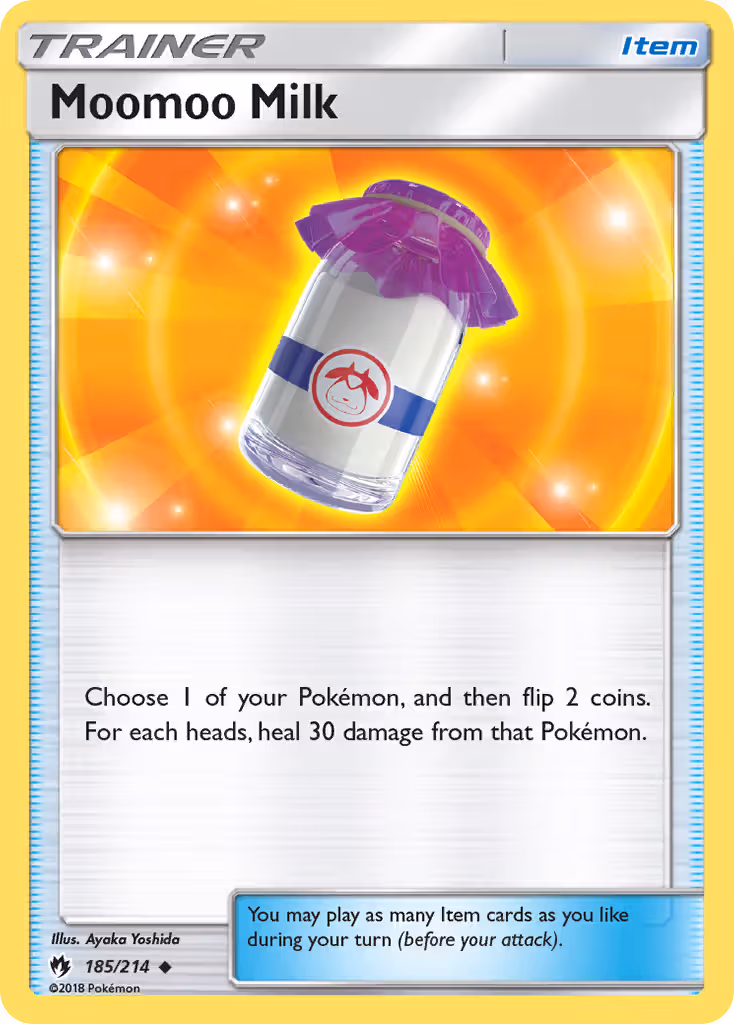 Moomoo Milk 185/214 Pokemon card
