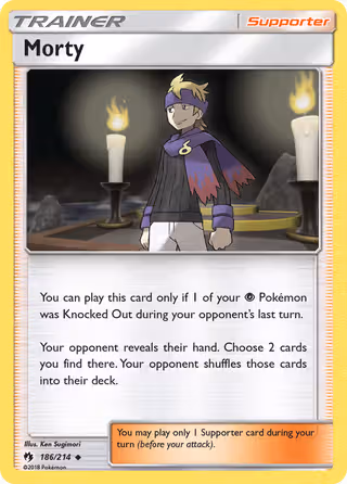 Morty 186/214 Pokemon card