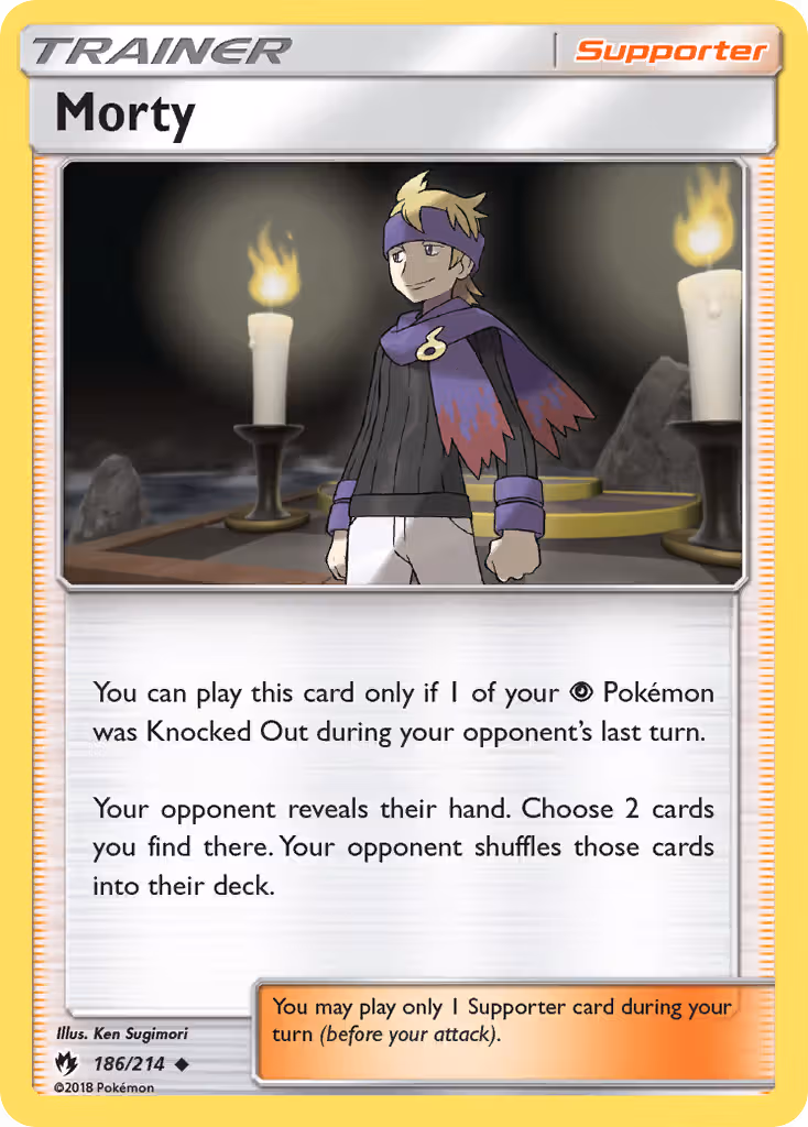 Morty 186/214 Pokemon card
