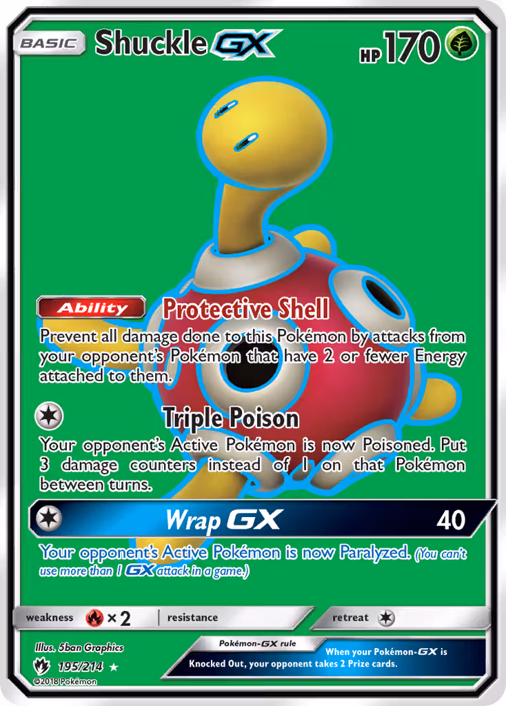 Shuckle GX 195/214 Pokemon card